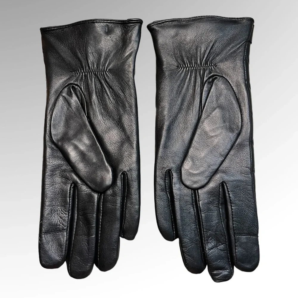 NEW MICHAEL KORS Quilted Leather Gloves Tech Technology Size Large